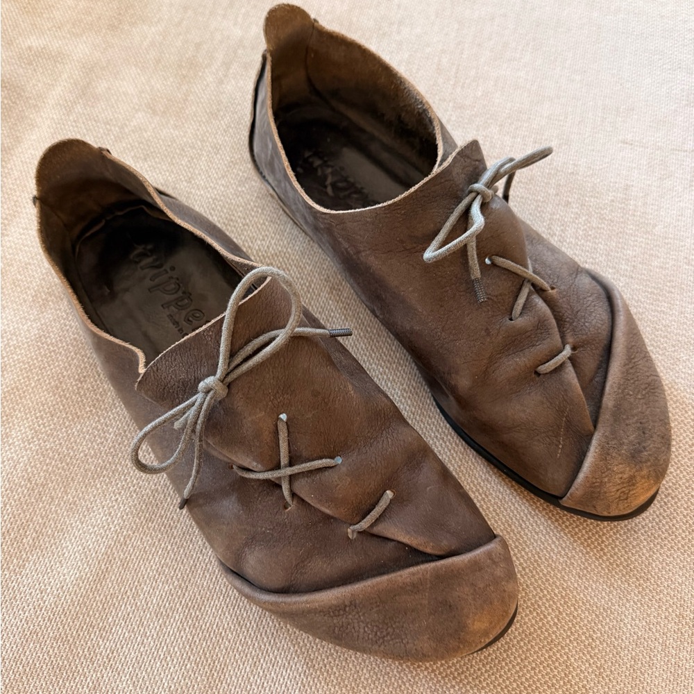 Trippen Leather Lace-Up Shoes | Made in Germany | Brown